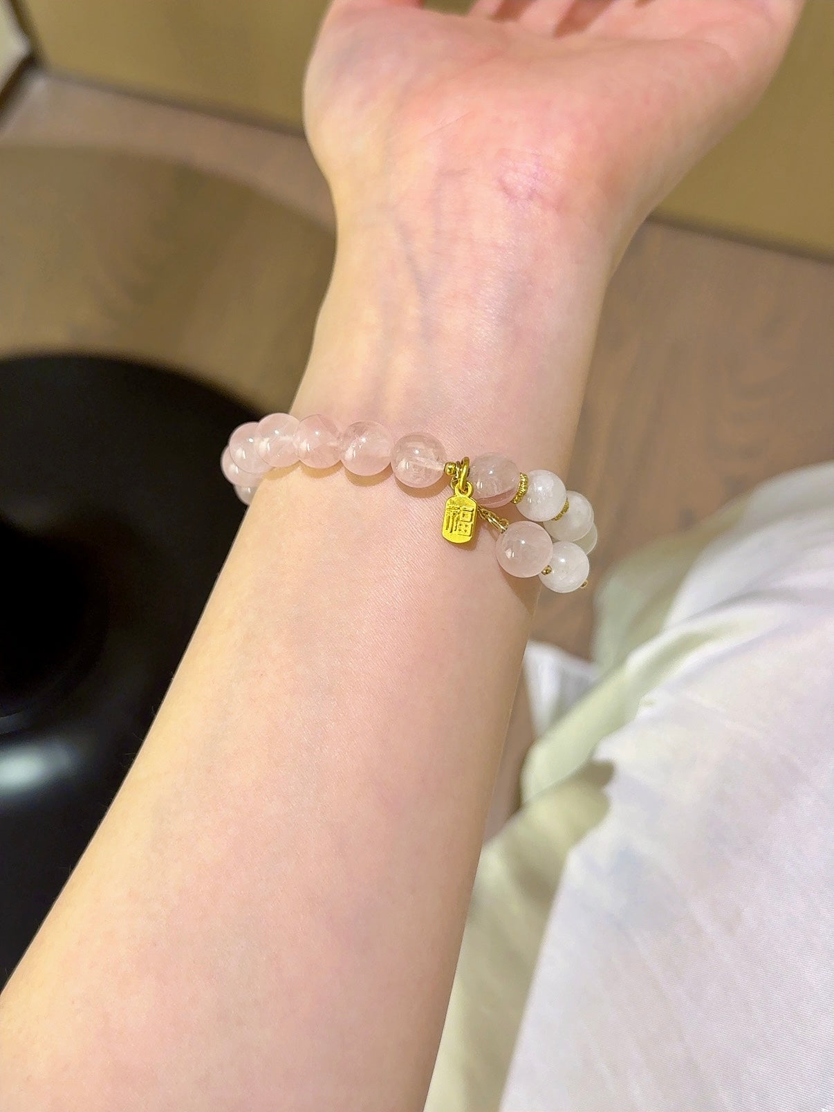 ▫️▪️ Pink crystal blue moonlight bracelet